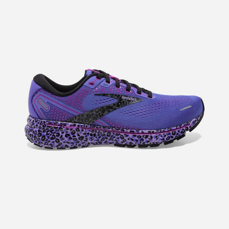 Brooks Women's Ghost 14 Cushioned Road Running Shoes Singapore - Cactus/Purple/Black (45612-ZVAO)